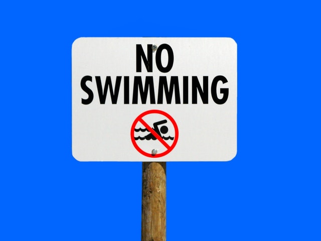 No Swimming Sign