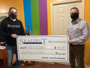 seafirst insurance cheque for help fill a dream