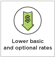 Lower basic and optional rates